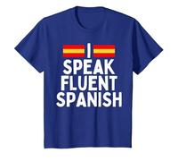 I Speak Fluent Spanish Fluently, Speaking Spanish Language T-Shirt, Youth, Royal Blue, Large