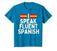 I Speak Fluent Spanish Fluently, Speaking Spanish Language T-Shirt, Youth, Sapphire Blue, Medium