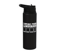 I Speak Four Languages Architecture Designing Architect Stainless Steel Insulated Water Bottle