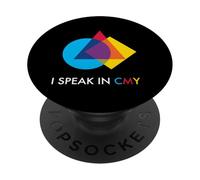 I Speak In CMYK Color Theory Print Shop Graphic Designer PopSockets Adhesive PopGrip