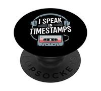 I Speak In Timestamps - True Crime Podcast Addict PopSockets Adhesive PopGrip