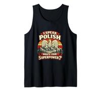 I Speak Polish What's Your Superpower Vintage Eagle Design Tank Top