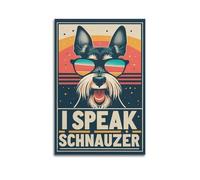 I Speak Schnauzer 3 Poster Vintage Aesthetic Canvas Painting Wall Art For Living Room 12x18inch(30x45cm) Unframe-style
