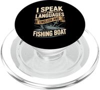 I Speak Two Languages English And Fishing Boat PopSockets PopGrip for MagSafe