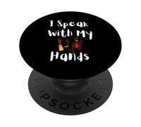I Speak With My Hands ASL Deaf Pride Inclusive Design PopSockets Adhesive PopGrip