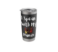 I Speak with My Hands ASL Deaf Pride Inclusive Design Stainless Steel Insulated Tumbler