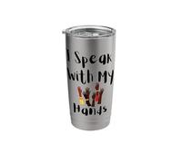 I Speak with My Hands ASL Deaf Pride Inclusive Design Stainless Steel Insulated Tumbler