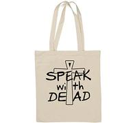 I Speak with The Dead Egyptian Cross Symbol Natural Cotton Tote Bag White