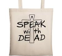 I Speak with The Dead Egyptian Cross Symbol Natural Ecological Cotton Tote Bag Beige