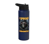 I Spread Misinformation Cringe Skeleton Stainless Steel Insulated Water Bottle