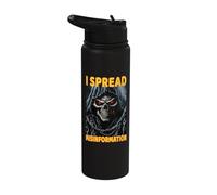 I Spread Misinformation Cringe Skeleton Stainless Steel Insulated Water Bottle