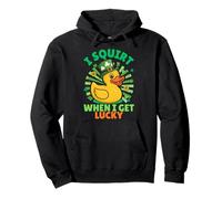I Squirt When I Get Lucky Funny St Patrick Duck Meme Pullover Hoodie