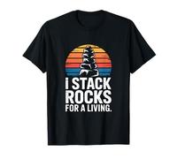 I Stack Rocks for A Living Retro Stone T-Shirt