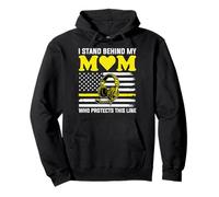 I Stand Behind My Mom - 911 Dispatcher's Child USA Flag Pullover Hoodie