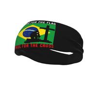 I Stand for The Brazil Flag and I Kneel for The Cross Headbands Men Women Non Slip Wicking Sports Sweatband for Gym Basketball Yoga Hairbands