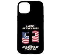 I Stand for The Flag and Kneel for The Cross USA Flag Case for iPhone 15 Plus