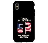 I Stand for The Flag and Kneel for The Cross USA Flag Case for iPhone X/XS