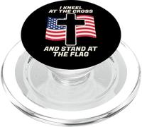 I Stand for The Flag and Kneel for The Cross USA Flag PopSockets PopGrip for MagSafe