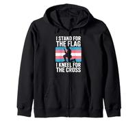 I Stand For The Flag I Kneel For The Cross Transgender Flag Zip Hoodie