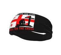 I Stand for The Georgia Flag and I Kneel for The Cross Headbands Men Women Non Slip Wicking Sports Sweatband for Gym Basketball Yoga Hairbands