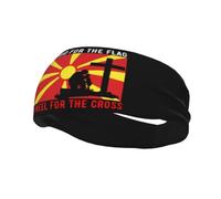 I Stand for The North Macedonia Flag and I Kneel for The Cross Headbands Men Women Non Slip Wicking Sports Sweatband for Gym Basketball Yoga Hairbands