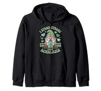 I Stand Strong Against Achalasia Green Gnome Zip Hoodie