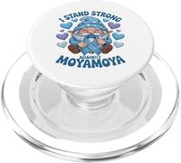 I Stand Strong Against Moyamoya Blue Gnome and ribbon PopSockets PopGrip for MagSafe