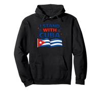 I Stand With Cuba Cuban Flag Support Cuba Human Rights Pullover Hoodie