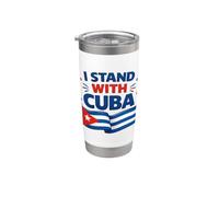I Stand with Cuba Cuban Flag Support Cuba Human Rights Stainless Steel Insulated Tumbler
