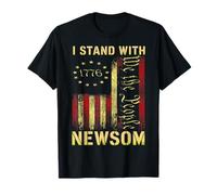 i Stand with Gavin Newsom 2028 for President American Flag T-Shirt