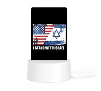 I Stand with Israel Acrylic Night Light Personalised Nightlight Bedside Lamp for Friends Ladies