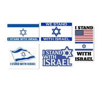 I Stand with Israel Flag Sticker, Support Israel Decal Vinyl Sticker, We Stand Sticker,America Israe Stands with with Israel