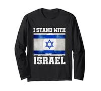 I Stand With Israel Jewish Heritage Unity Flag Patriotic Long Sleeve T-Shirt