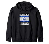 I Stand With Israel Jewish Heritage Unity Flag Patriotic Zip Hoodie