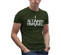 I Stand with Israel Men's Military Green T-Shirt Size 3XL