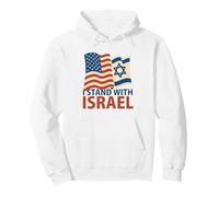 I Stand With Israel USA American Flags Support Art Pullover Hoodie