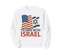 I Stand With Israel USA American Flags Support Art Sweatshirt