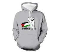 I Stand with Palestine for Their Freedom Free Palestine Hoodie, Free Palestine Free Gaza Flag Sweatshirt, Pray for Gaza Pullover Tops, Support Gaza Long Sleeve Shirts gray Large