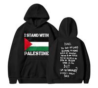 I Stand with Palestine Hoodie, Pray for Gaza Sweatshirt, Free Palestine Free Gaza Flag Shirts, Support Gaza Long Sleeve Pullover Tops black Medium