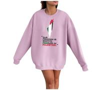 I Stand with Palestine Sweatshirt, Free Palestine Free Gaza Flag Tshirt, Pray for Gaza Shirts, Support Gaza Long Sleeve Pullover Tops pink Small