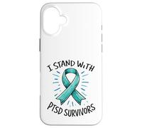 I Stand With PTSD Survivors Ribbon Awareness Mental Health Case for iPhone 16 Plus