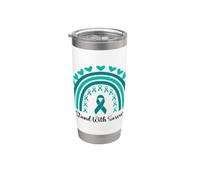 I Stand with Survivors Sexual Assault Awareness Boho Rainbow Stainless Steel Insulated Tumbler