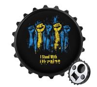 I Stand with Ukraine Fashion Bottle Opener Beer Cap Shape Fridge Magnets Can Openers for Home Bar