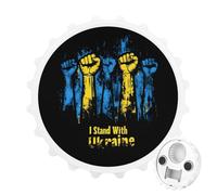I Stand with Ukraine Fashion Bottle Opener Beer Cap Shape Fridge Magnets Can Openers for Home Bar