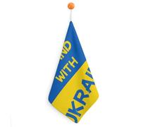 I Stand With Ukraine Flag Funny Hand Towels for Bathroom Soft Absorbent with Hanging Loop for Kitchen