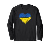 I Stand With Ukraine Flag Heqart Long Sleeve T-Shirt