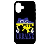 I Stand With Ukraine - Love Stop War - Ukraine Map Case for iPhone 16