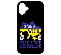 I Stand With Ukraine - Love Stop War - Ukraine Map Case for iPhone 16 Plus