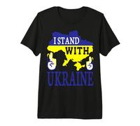 I Stand with Ukraine - Love Stop War - Ukraine Map Premium T-Shirt