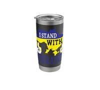 I Stand with Ukraine - Love Stop War - Ukraine Map Stainless Steel Insulated Tumbler